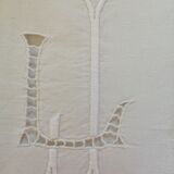 Linen sheet with monogram