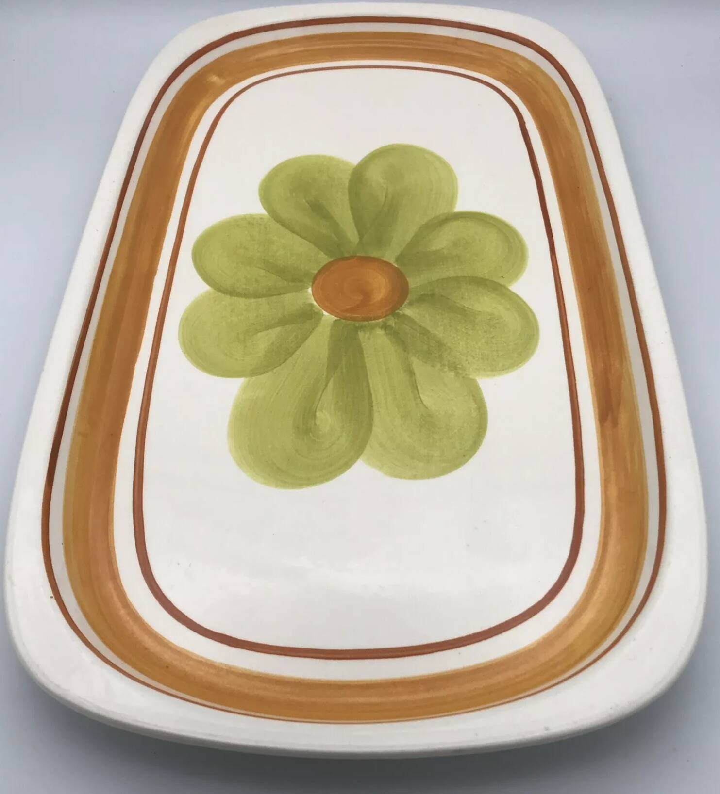 Vintage rectangular earthenware dish, Monaco model by SALINS