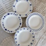 4 mismatched blue and white earthenware soup plates - Lot Margot