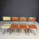 Ensemble de salle à manger chromé par Robert Slezák, années 1930, état d'origine avec patine
