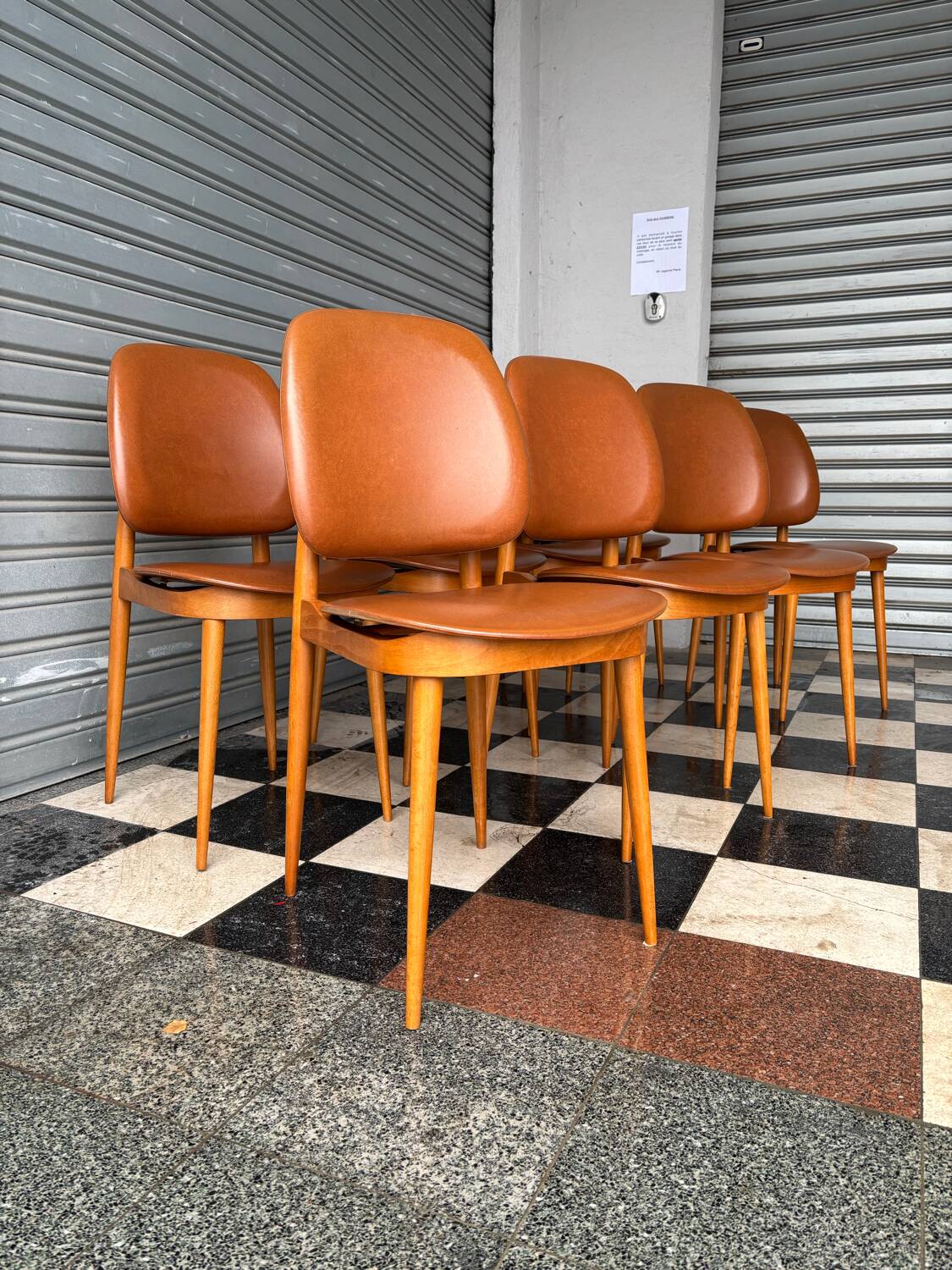 Series of 8 Pegase chairs by Baumann