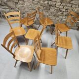 Lot of 8 country bistro chairs 1970