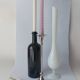 Silver metal candlestick holder