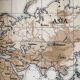 Vintage suitcase "World Map" restored 54,5x32x17,5 cm