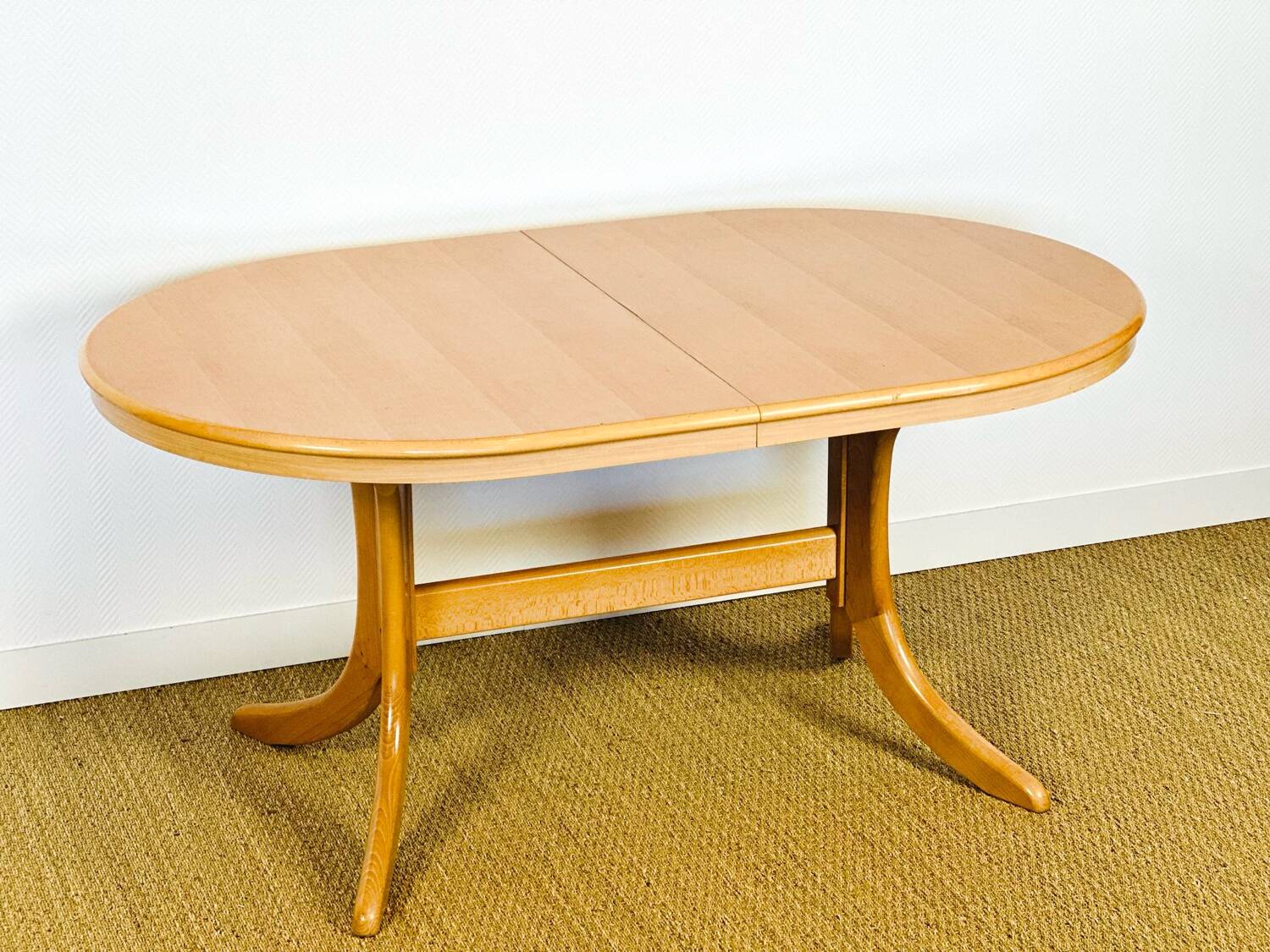 Vintage oval dining room table with extension