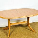 Vintage oval dining room table with extension