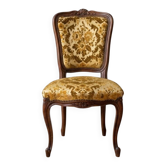 Fauteuil ancien style Baroque en bois et velours doré