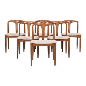 6 Juliane chairs in teak by Johannes Andersen for Uldum 1960s