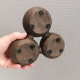 Beautiful bowl (composed of 3 bowls) with orange/red glaze inside