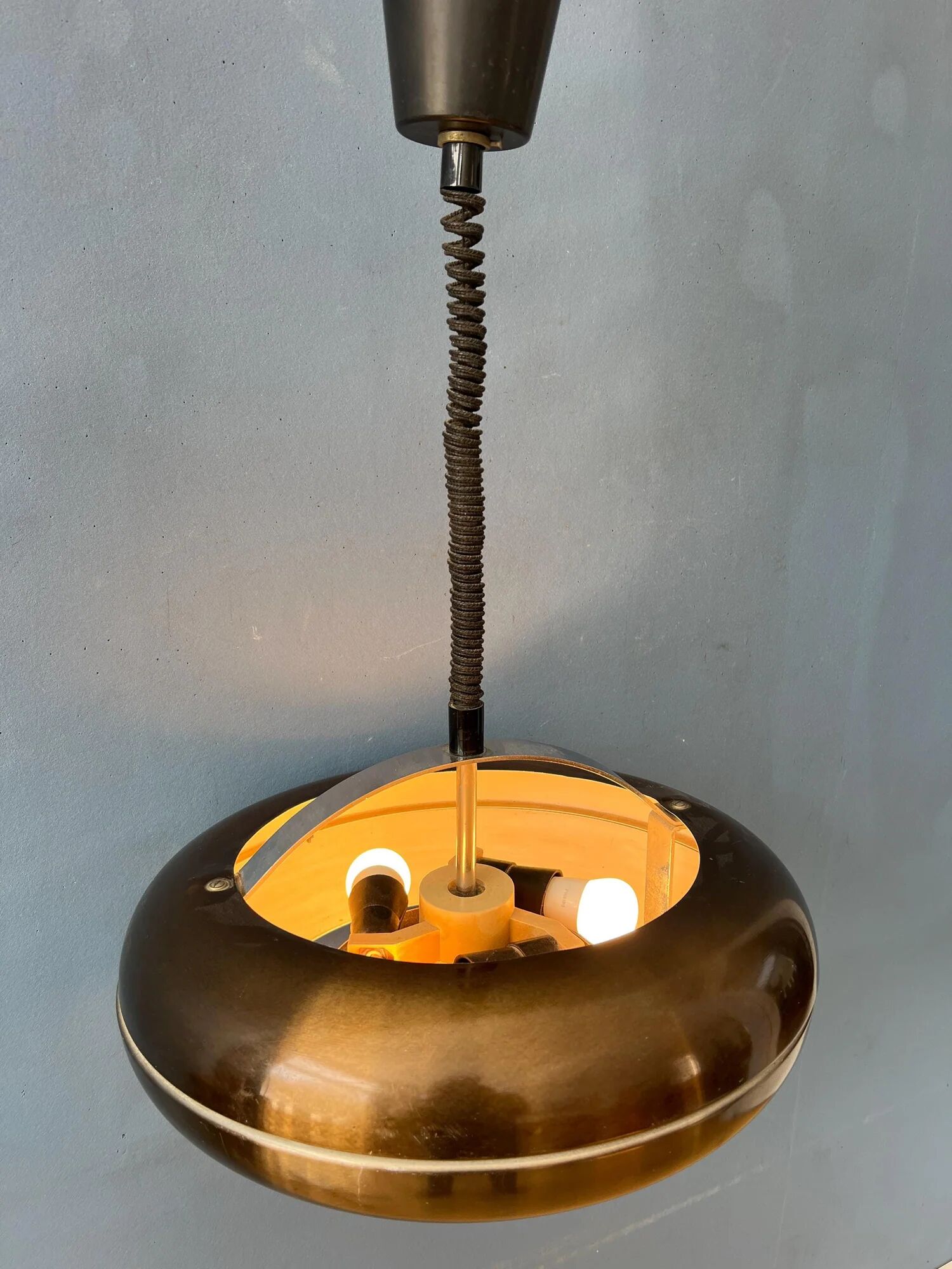 Vintage 'Copper' UFO space age pendant lamp
