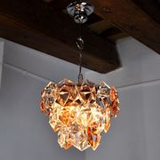Two-coloured Kinkeldey chandelier, 3 floors, 1970, Germany