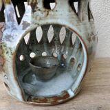 Signed sandstone lantern candle holder