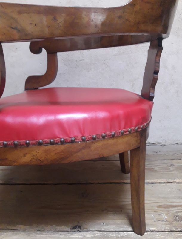 19th century solid walnut office chair