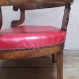 Fauteuil de bureau en noyer massif XIX°