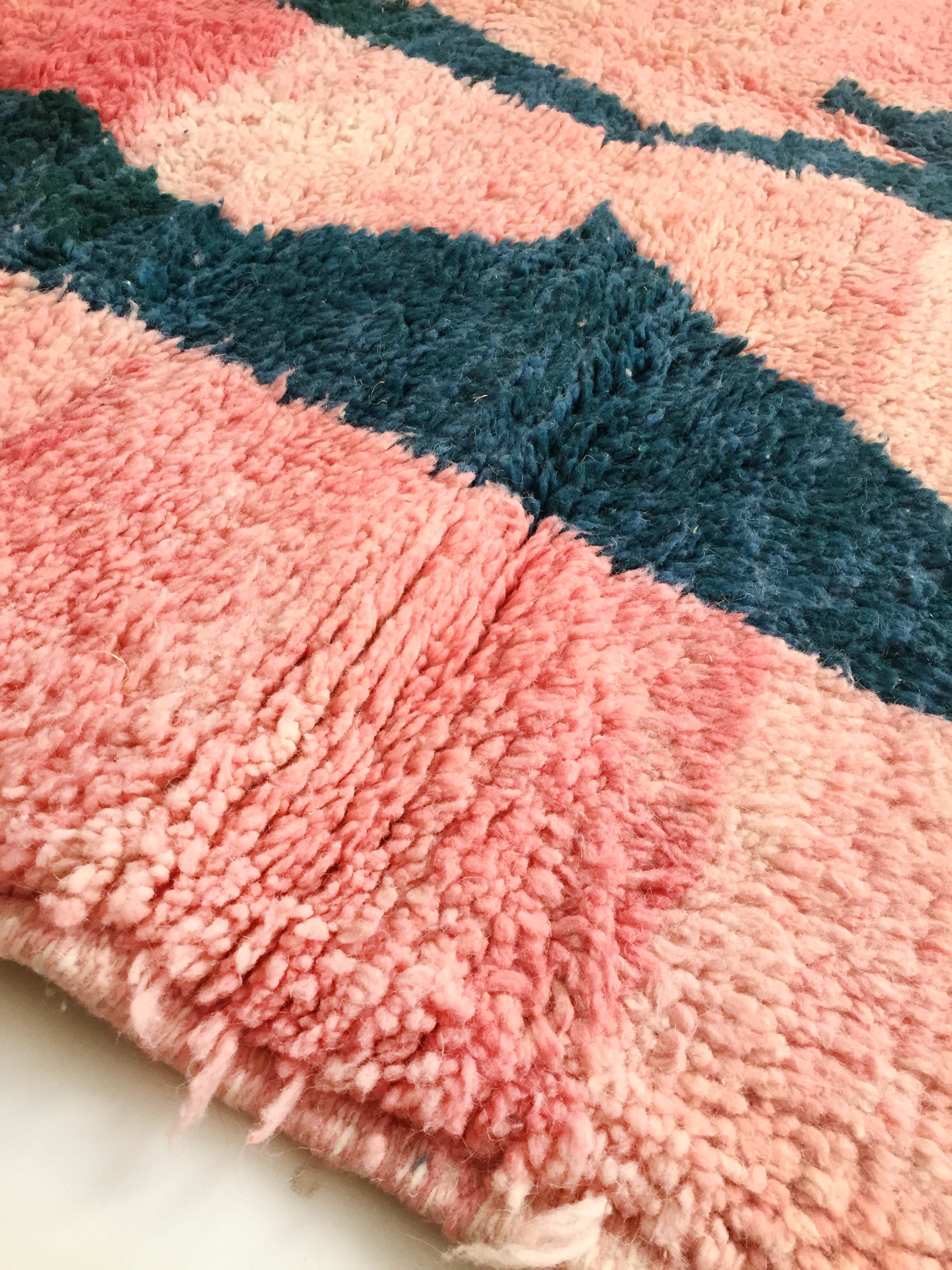 Moroccan Berber carpet Beni Ouarain pink patterned 246x161cm