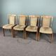 Set of 4 vintage wooden dining chairs 60s
