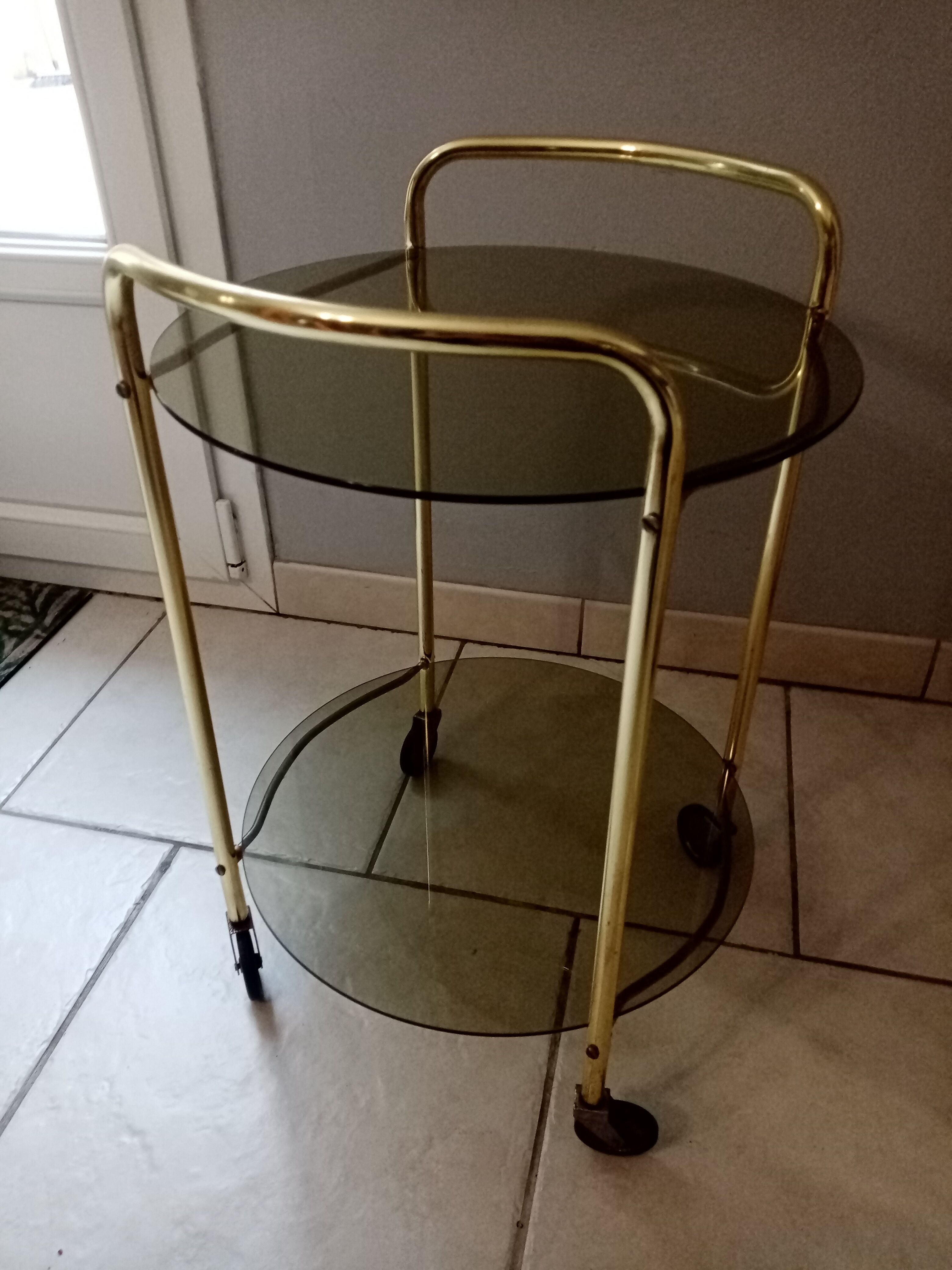 Desserte laiton dorée  vintage années 50-60