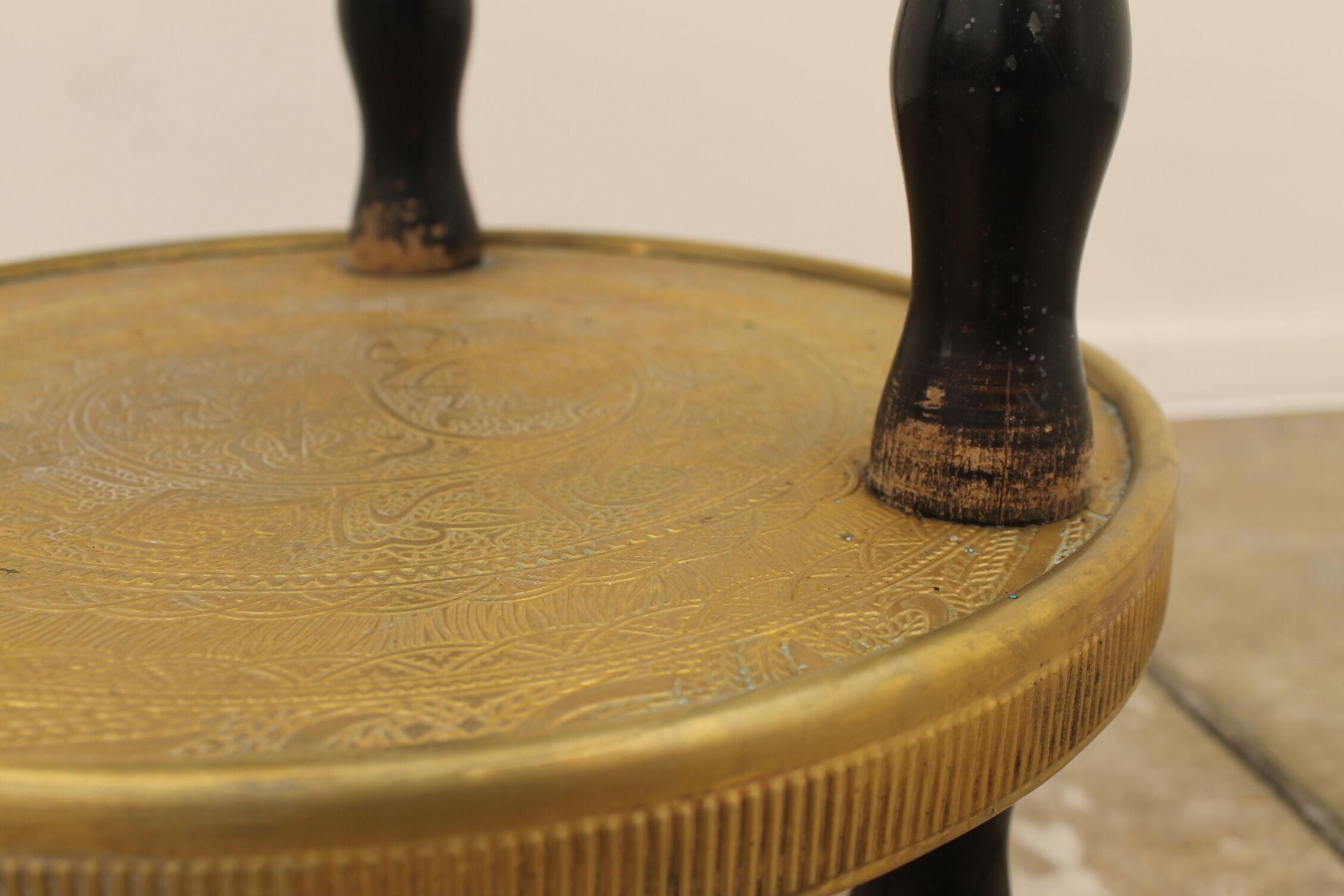 Art deco wood and brass side table 1930s