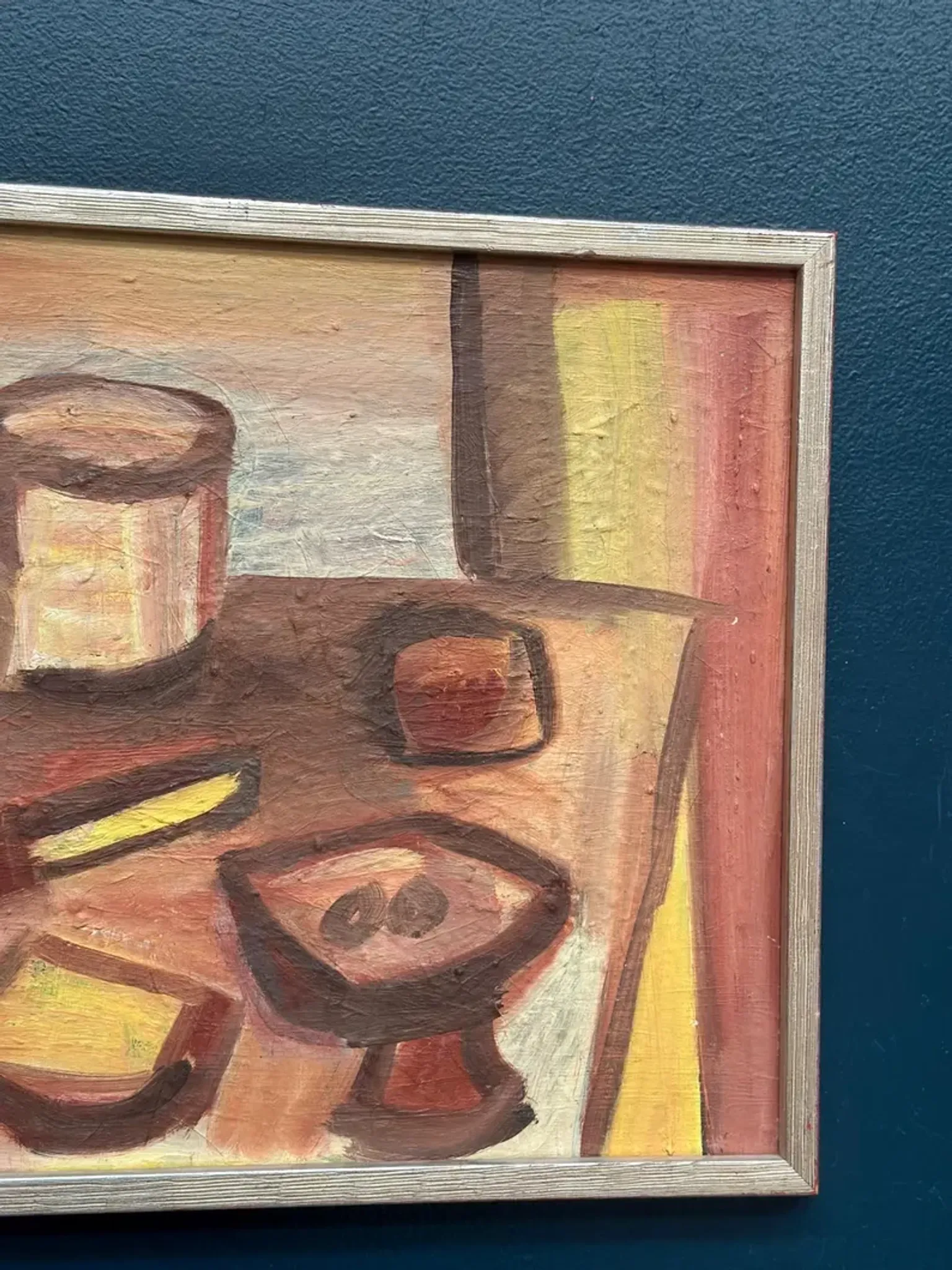 Original Swedish Oil on Canvas – "Breakfast" by Bengt Delefors – Signed "B. Delefors" – Vintage & Framed – 49 × 40 cm (19.3" × 15.7")