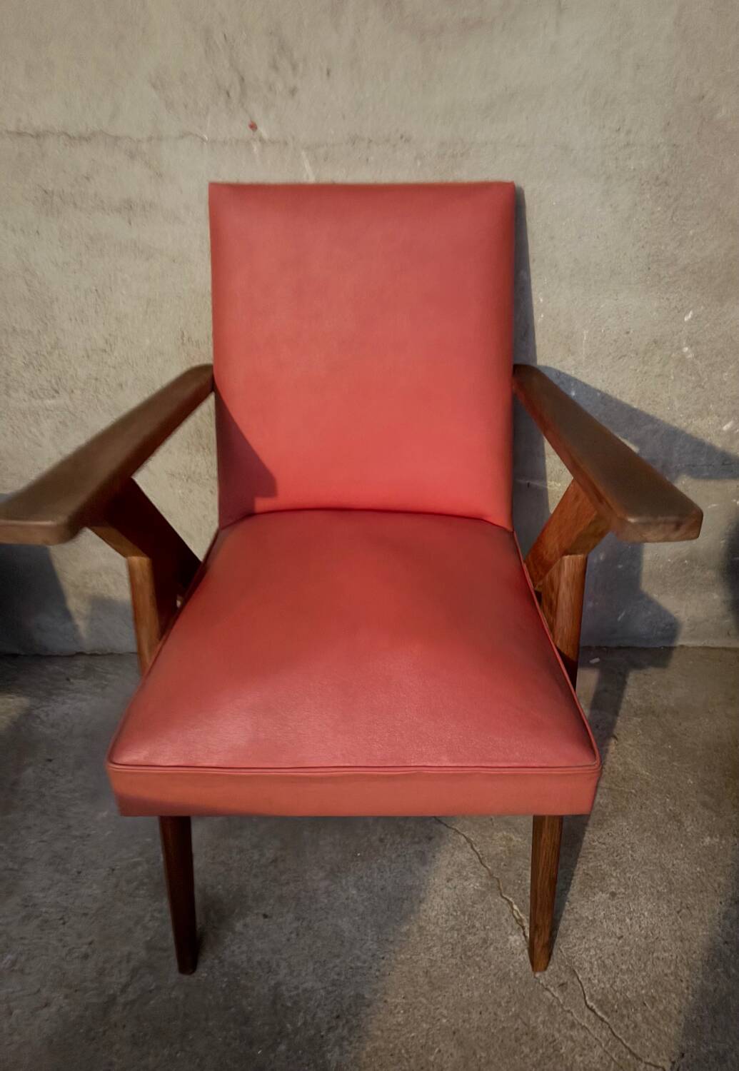 Red skai armchair, 60s