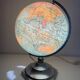 Globe terrestre J.Forest verre vintage 1950 mappemonde - 37 cm