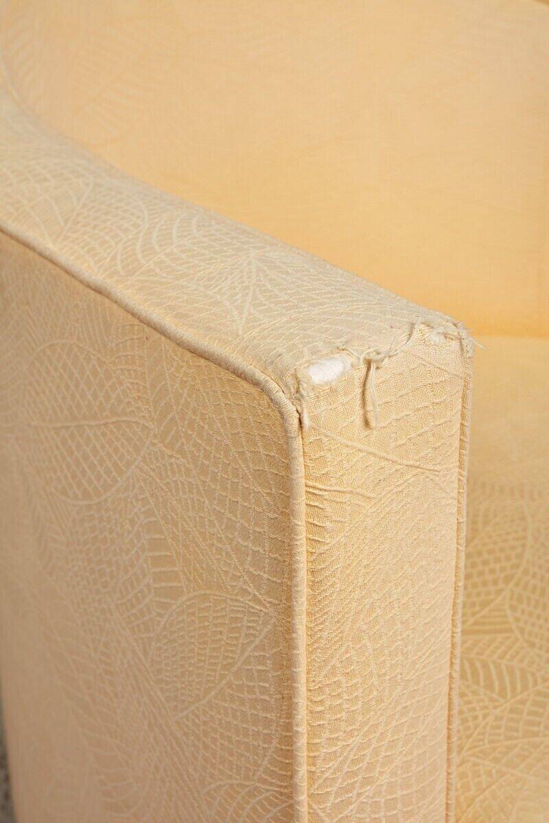 Pair of Art Deco First Time armchairs 1930 cream fabric on wooden structure