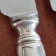 REX - Lot of 4 table knives model Chinon with silver-plated metal contour.