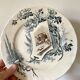 Set of 12 plates Terre de Fer, model Cartels, Creil & Montereau, 1900