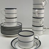 set of 7 coffee cups + saucers - vintage Rörstrand - Scandinavian design