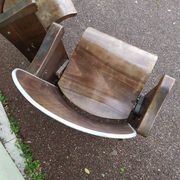 Pair of vintage antique wooden cinema chair s