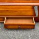 Louis XIV coffee table in solid wood and glass with 2 drawers