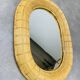 Oval rattan mirror 60s vintage 75 x 55 cm