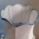 Table lamp bronze foot lampshade pagoda white and blue 50s
