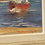 Oil on marine canvas a abougit environ du grau du roi