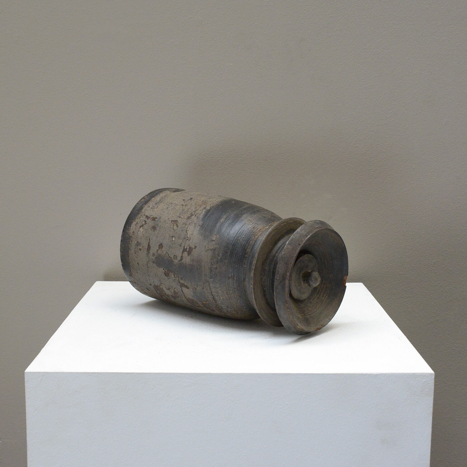 Antique Wooden Pot from Nepal Rustic 19th Century Storage Container