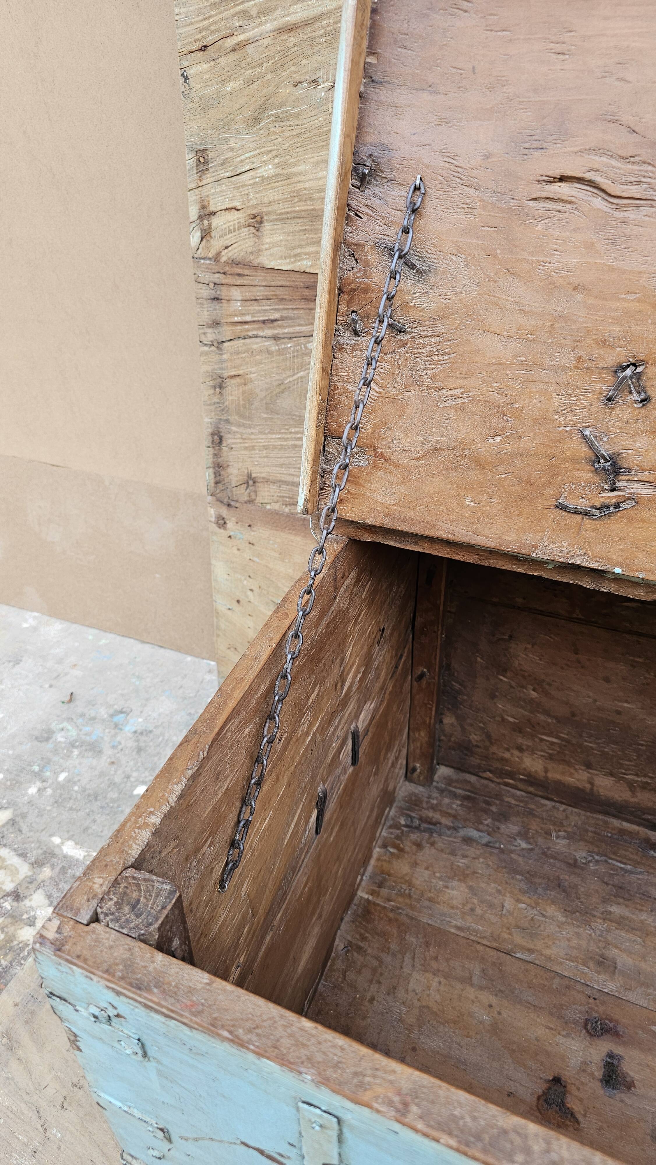 Antique Burmese teak dowry chest