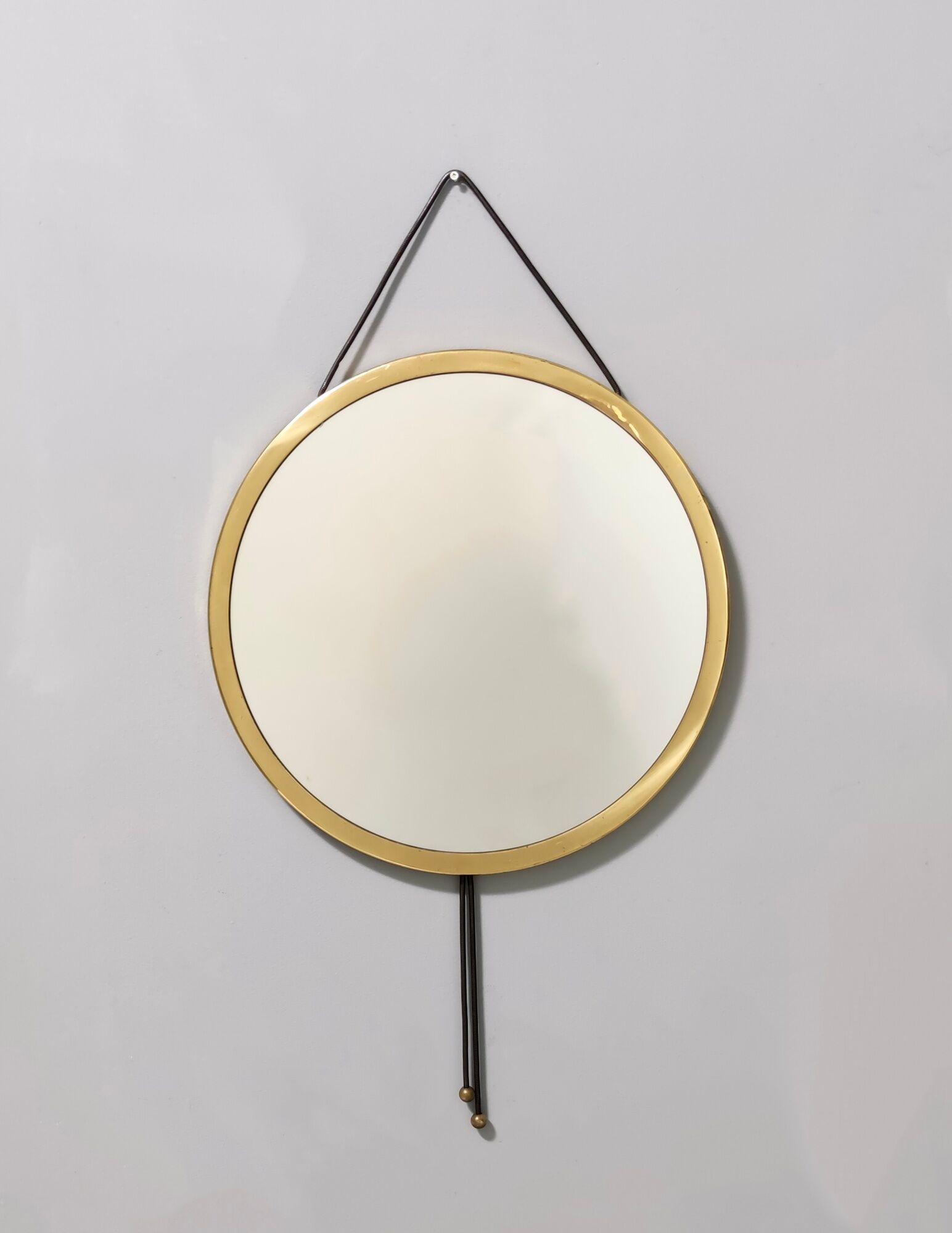 Vintage round wall mirror mod. "vipera" by corrado corradi dell'acqua, italy