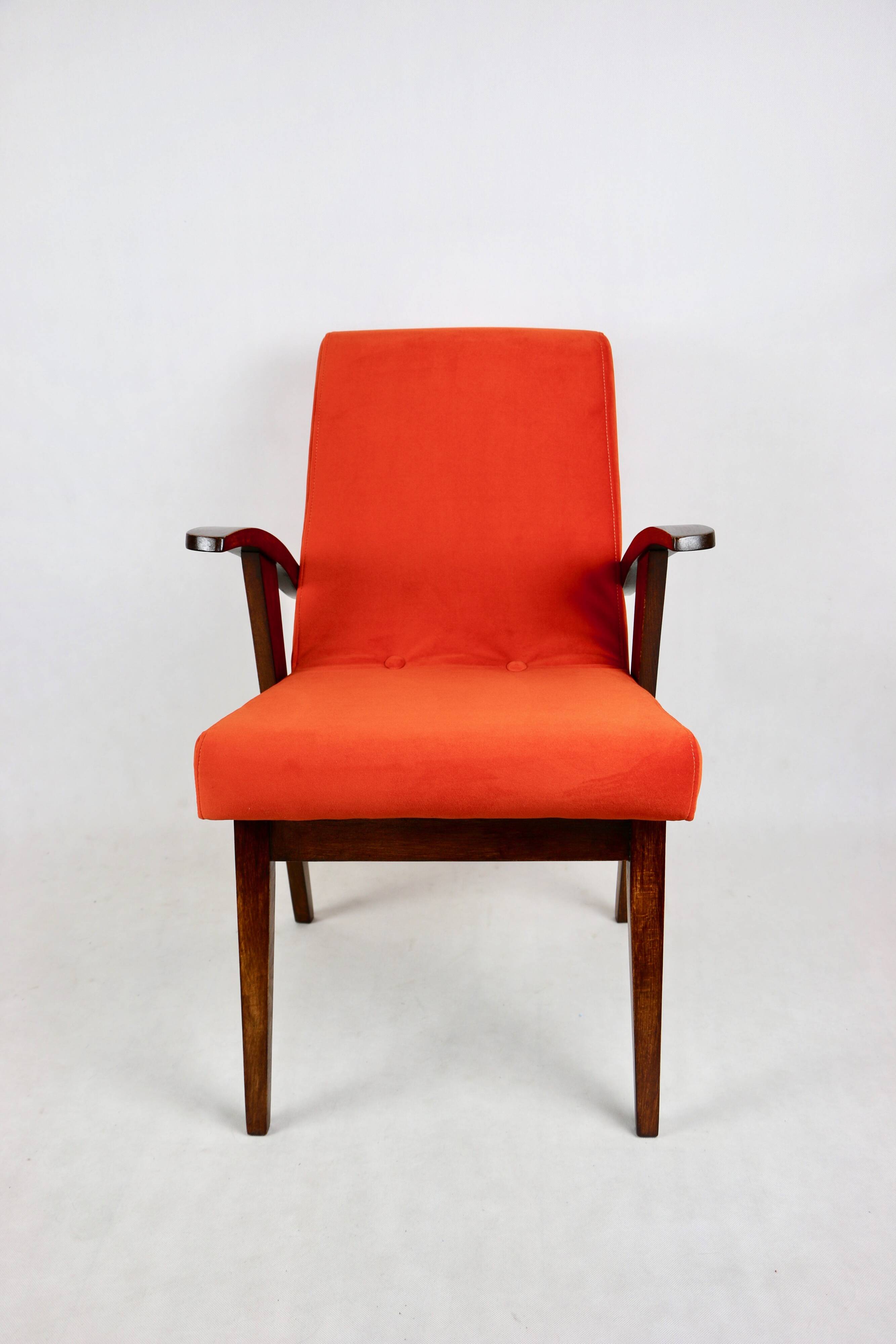 Vintage armchair 300-123, design by M. Puchała, orange - available 2 pieces