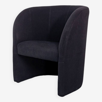 Black fabric fireside chair