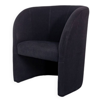 Black fabric fireside chair