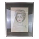 Maria Elisabeth Wrede: superb colorized drawing around 1950, the woman with the pearl necklace