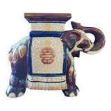 Vintage 70s xl ceramic elephant plant pot - brown