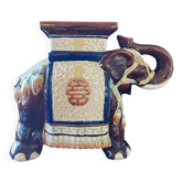 Vintage 70s xl ceramic elephant plant pot - brown