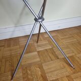 Vintage metal and glass tripod pedestal, brass base, 50s-60s