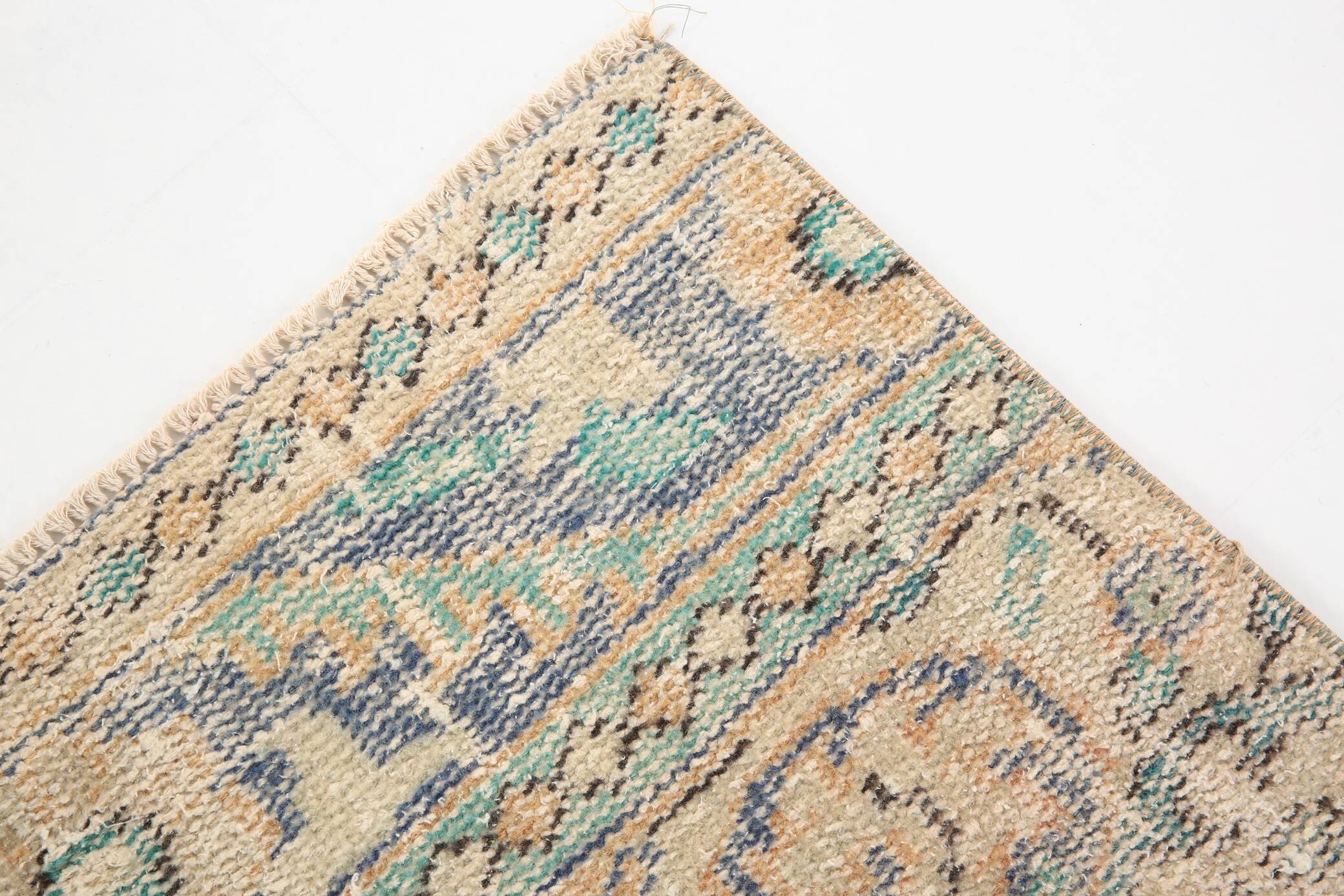 3x9 Pale Orange & Blue Vintage Runner Rug, 80x283Cm SK 6027