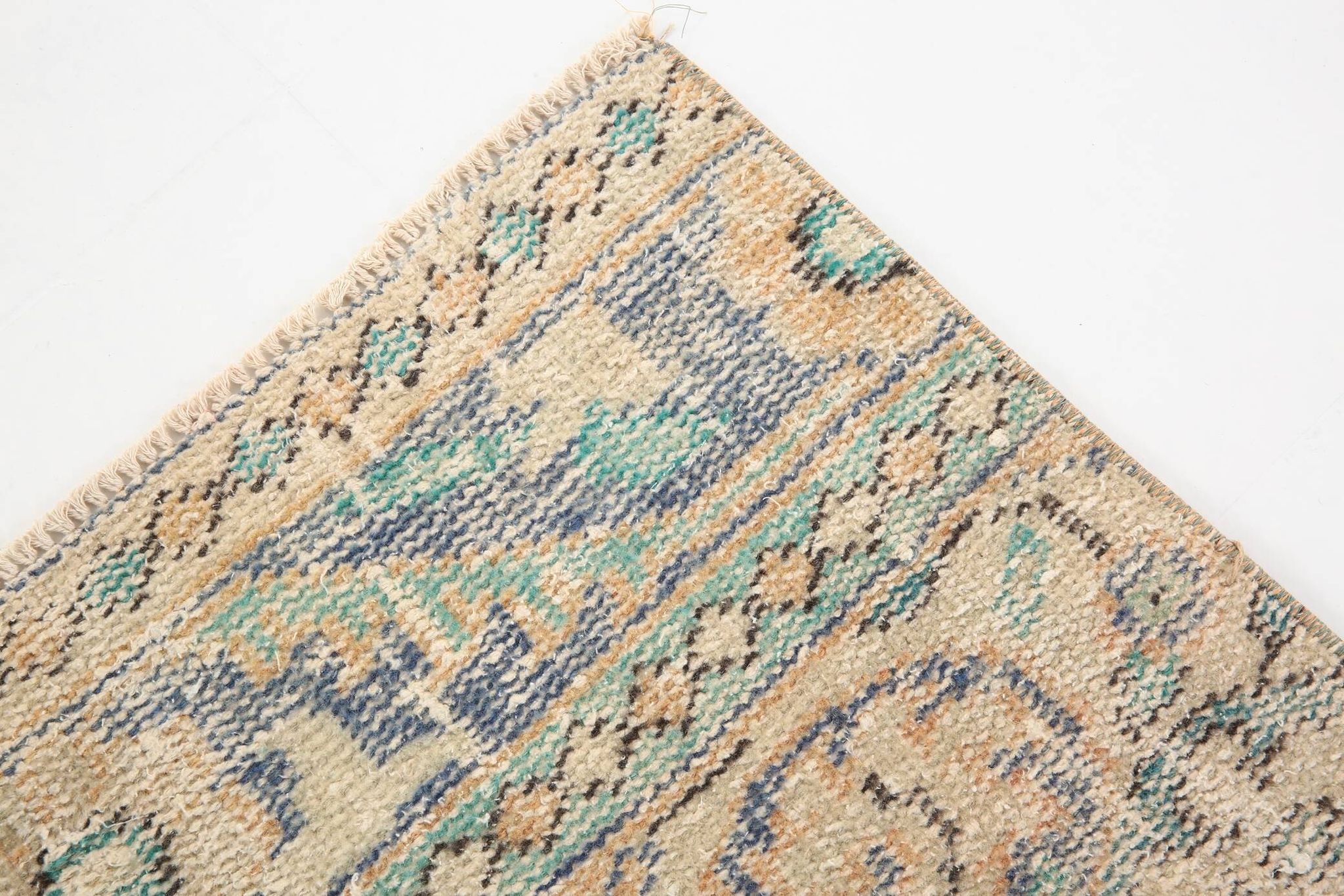 3x9 Pale Orange & Blue Vintage Runner Rug, 80x283Cm SK 6027