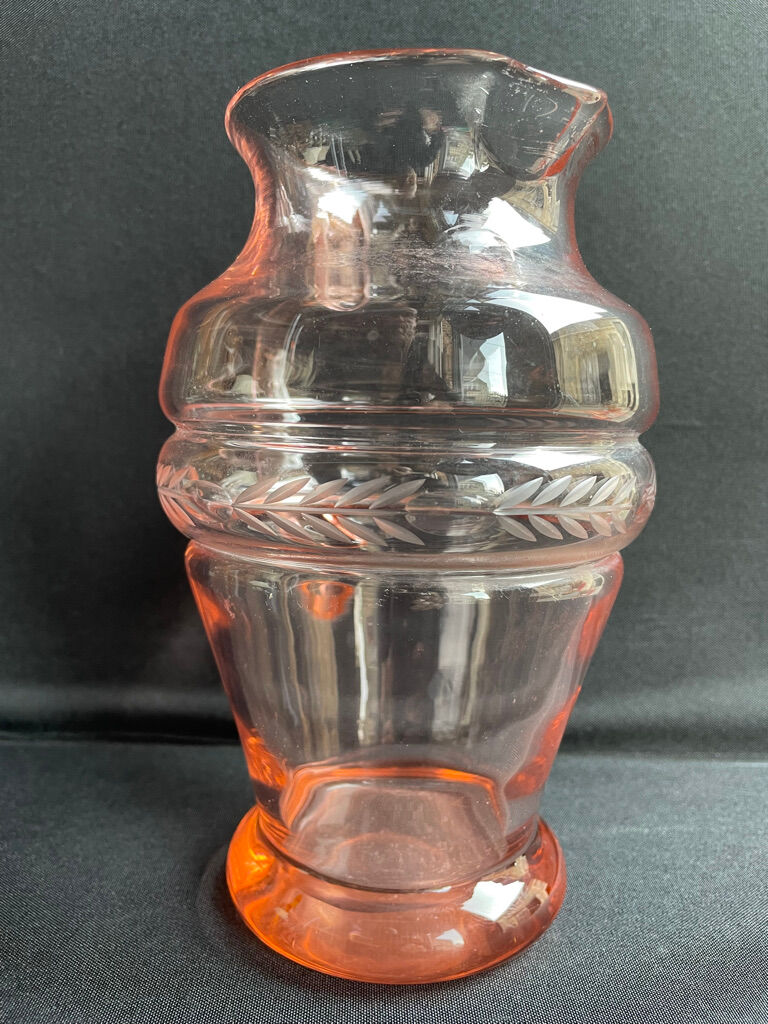Service for 4 people - Art Deco - Glass or 1/2 pink crystal blown and cut
