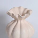 Sculptural Matte White  Vase, Modern Minimalist Home Decor