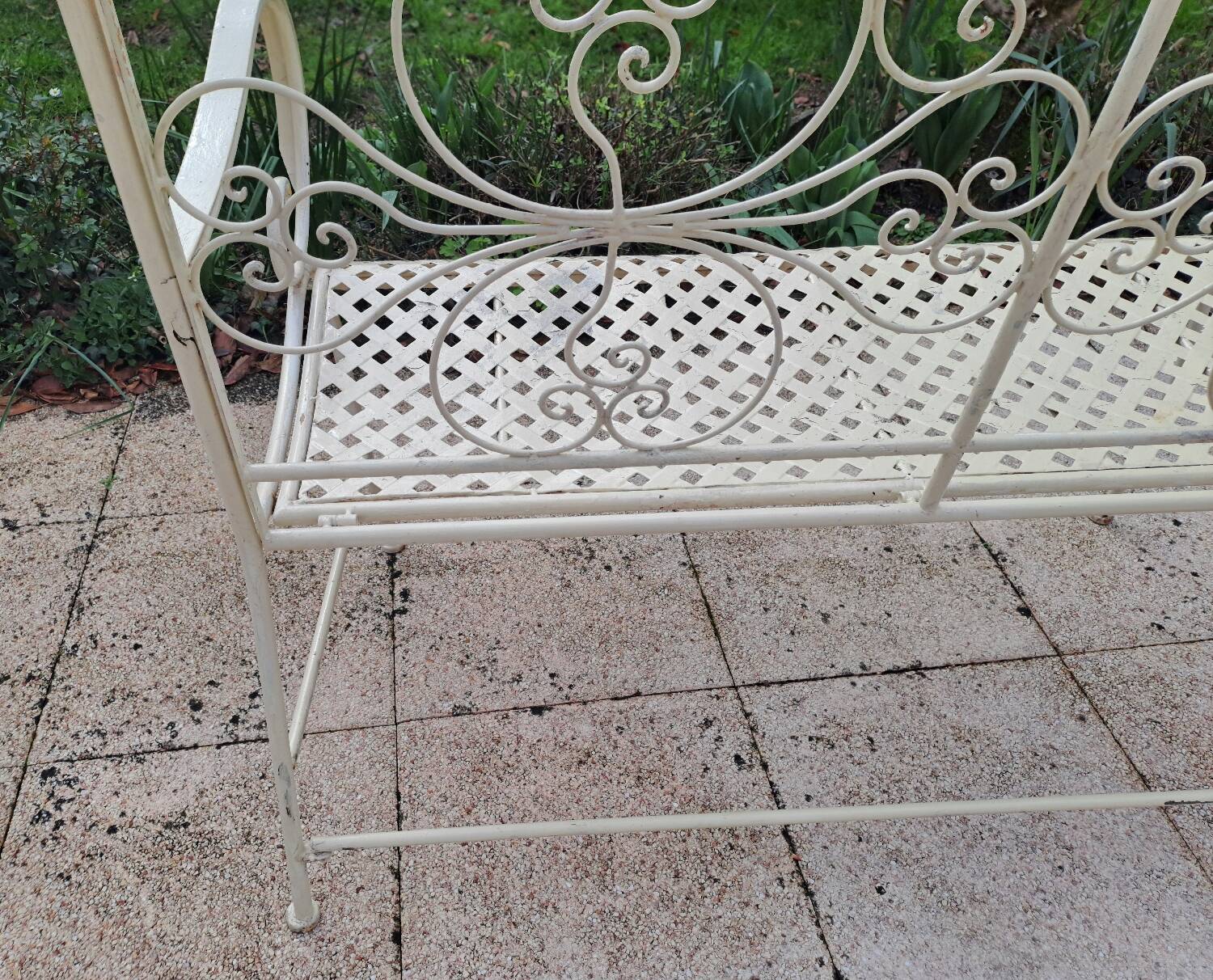 Wrought iron garden bench