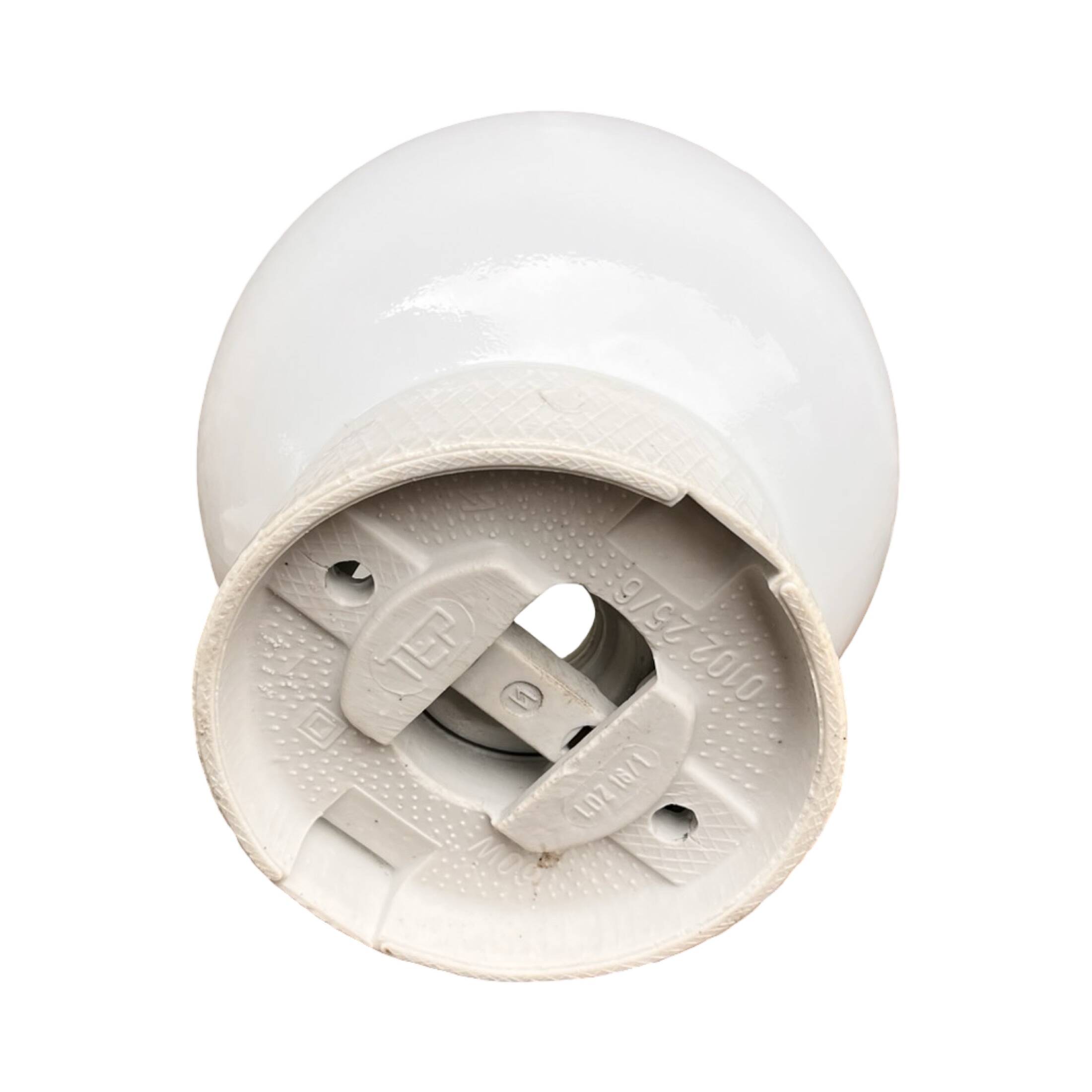 Industrial wall lamp, white, glass, foton, poland, 1960s.